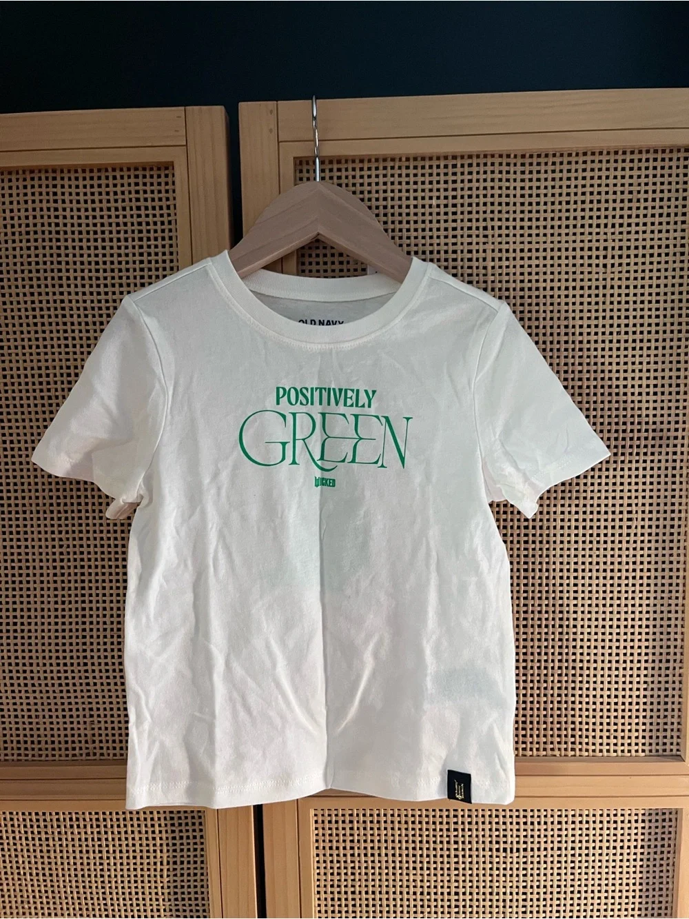 Old Navy White Tee with Green 
